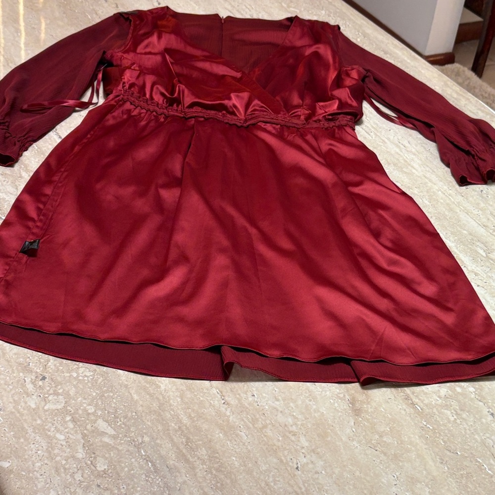 NWOT-Alex Marie Deep Red Long Sleeve Dress - Picture 12 of 13